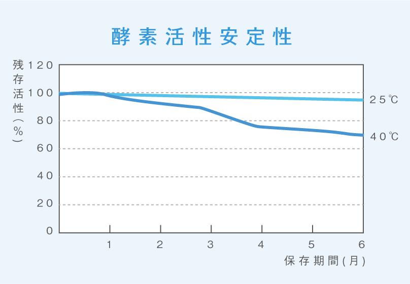 高い酵素安定性