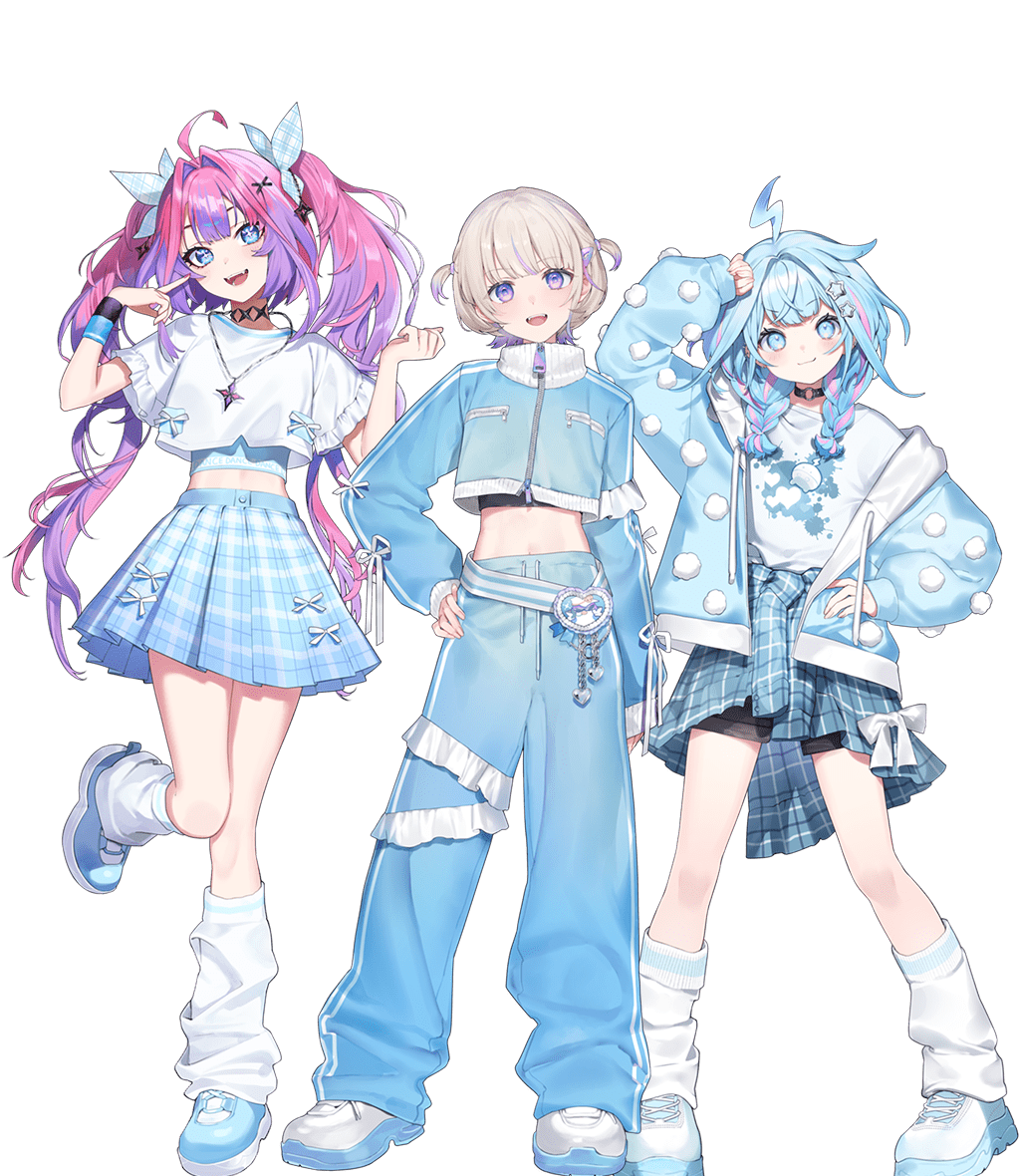 左：綺々羅々ヴィヴィ 中：轟はじめ　右：水宮枢