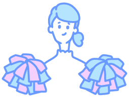 応援する女性のイラスト
