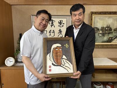 木曽川中学校刻画寄贈